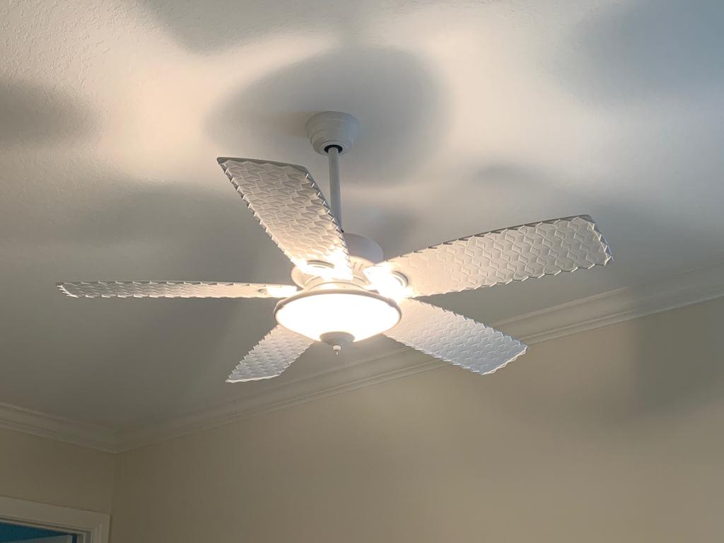 FANIMATIONS WHITE WOVEN BAMBO CEILING FAN (1 OF 3) (1 of 3)