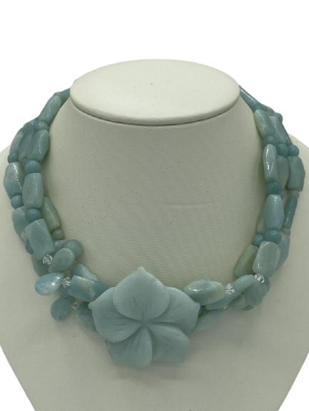 NATURAL STONE CARVED CHOKER NECKLACE (1 of 6)