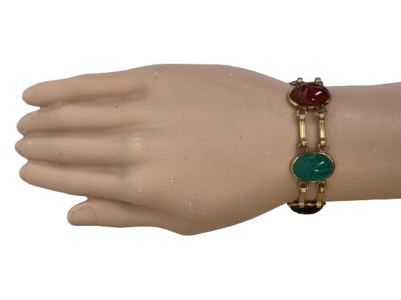 RONCI 12K GOLD FILLED SCARAB BRACELET 7" (1 of 3)
