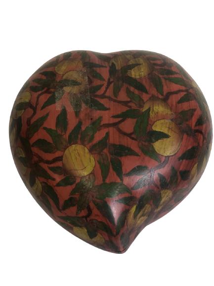 VTG HAND PAINTED LIDDED KEEPSAKE BOX W/ FRUIT 10" (1 of 5)