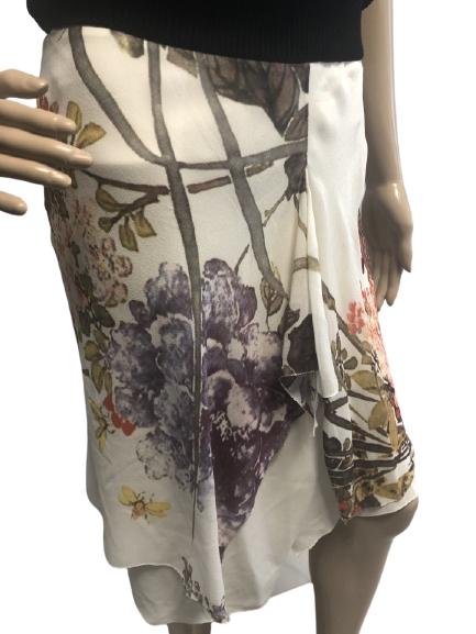 VTG VIVIENNE TAM FLORAL SILK SKIRT SIZE 0 (1 of 4)