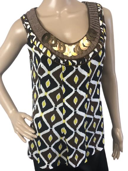 VTG TORY BURCH MULTICOLORED SILK BLOUSE SZ 6 (1 of 6)