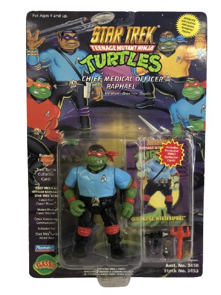 TMNT STAR TREK CHIEF MEDICAL RAPHAEL IN BOX: PLAYMATES TEENAGE MUTANT NINJA TURTLES STAR TREK CHIEF MEDICAL RAPHAEL IN BOX CLASSIC COLLECTIBLES COLLECTIBLE TREKKIES TOYS TV POP CULTURE - 11" X 7" TO BOX APPROX -DP12820