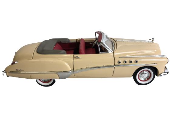 BUICK MOTOR MAX SCALE MODEL REPLICA CAR: BUICK MOTOR MAX SCALE MODEL REPLICA CAR LUXURY AUTOMOBILE COLLECTOR HOBBYIST MID CENTURY VEHICLE HOME OFFICE MAN CAVE DECOR - 3" X 11" X 3" APPROX -VERY GOOD CONDITION, SOME MARKS, DUST