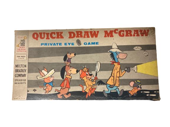 VINTAGE MILTON BRADLEY QUICK DRAW MCGRAW GAME: MID CENTURY VINTAGE MILTON BRADLEY QUICK DRAW MCGRAW BOARD GAME RETRO THROWBACK NEW FOR 1950 HOME ENTERTAINMENT -WEAR CONSISTENT WITH AGE SEE PHOTOS - B145 -DP12120