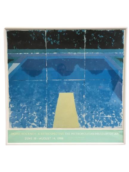 DAVID HOCKNEY RETROSPECT FRAMED PRINT 31.5": DAVID HOCKNEY RETROSPECT METROPOLITAN MUSEUM OF ART FRAMED PRINT -31.5" X 31.5" -VERY GOOD CONDITION