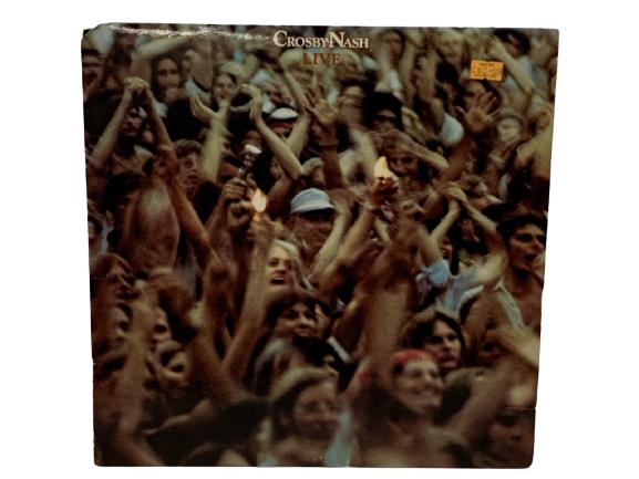 1977 CROSBY NASH LIVE VINYL RECORD ALBUM: 1977 CROSBY NASH LIVE ALBUM ROCK AND ROLL SINGER SONGWRITER END OF THE 70'S ERA -VERY GOOD VINTAGE CONDITION, SOME WEAR TO COVER, CREASE TO CORNER, TEAR TO COVER -DP121620