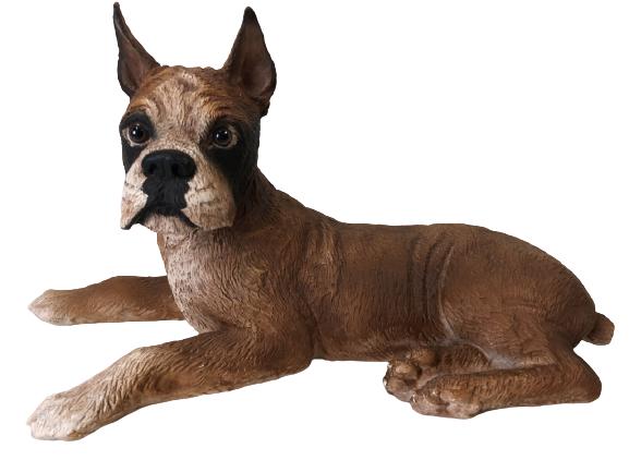 VTG CARVED BOXER PUPPY DOG SCULPTURE STATUE 18": VTG CARVED BOXER PUPPY DOG SCULPTURE STATUE COMPOSITE MATERIAL HOME DECOR -10" X 18" X 7" -VERY GOOD CONDITION