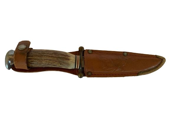 VITG GERMAN EDGE BRAND 461 SOLINGEN HUNTING KNIFE: VINTAGE GERMAN EDGE BRAND 461 SOLINGEN HUNTING KNIFE 9" ORIG.SHEATH -VERY GOOD CONDITION