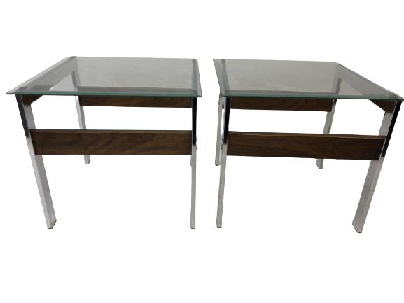 PAIR OF MILO BAUGHMAN END TABLES (1 of 7)