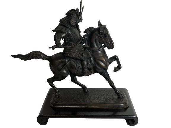 ANTIQUE JAPANESE BRONZE WARRIOR ON HORSEBACK (1 of 6)