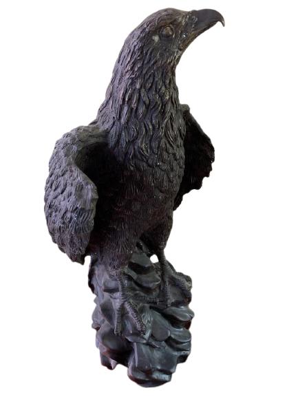 VINTAGE EAGLE SCULPTURE LOST WAX CAST 23" (1 of 10)