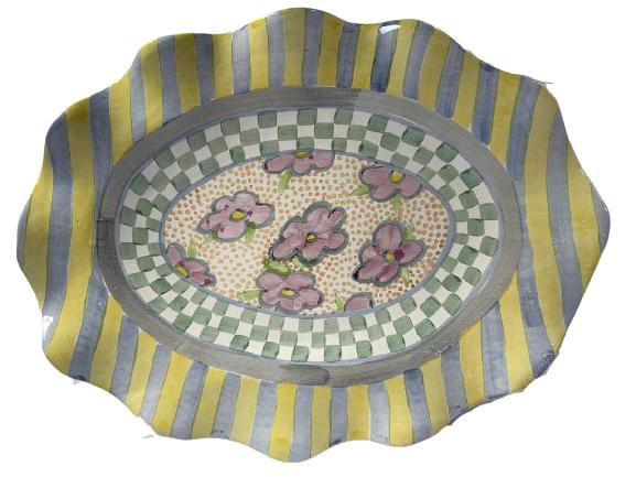 LARGE VINTAGE MACKENZIE CHILDS PLATTER 21 1/2" (1 of 6)