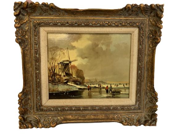 R. KELLER HOLLAND LANDSCAPE PAINTING 13" (1 of 8)