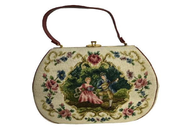 VINTAGE ELVETTE LARGE NEEDLEPOINT DESIGN PURSE (1 of 12)