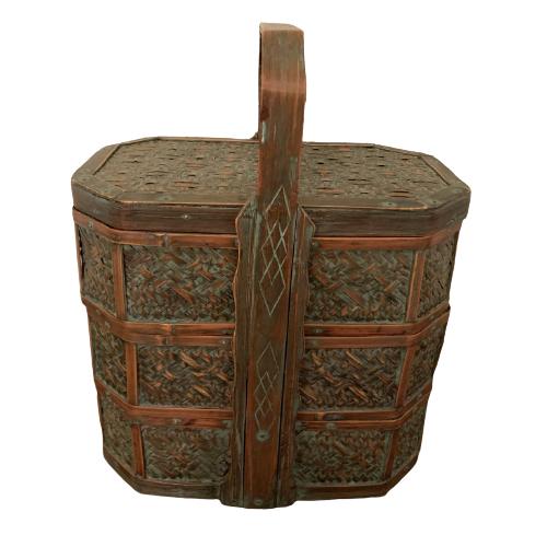 VINTAGE CHINESE 3 PART WOVEN LUNCH BOX: VINTAGE CHINESE 3 PART WOVEN LUNCH BOX -VERY GOOD VINTAGE CONDITION