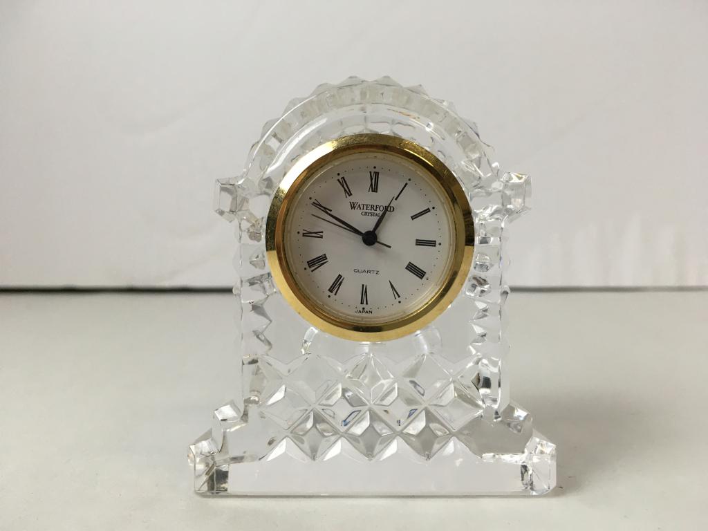VTG WATERFORD CRYSTAL MINI MANTLE CLOCK 3" (1 of 9)