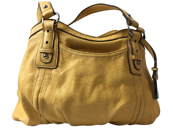 ELLEN TRACY YELLOW VEGAN LEATHER SATCHEL HANDBAG (1 of 13)
