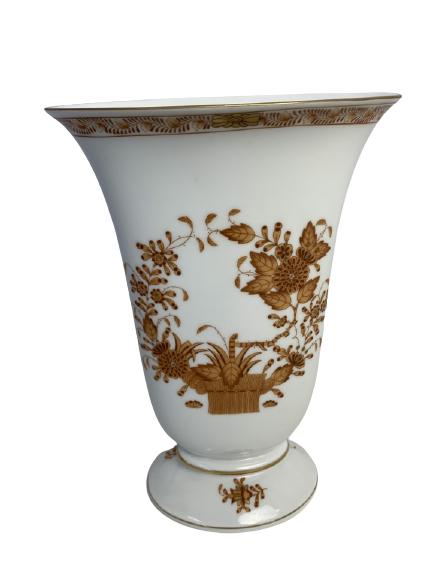 VINTAGE HEREND HUNGARY "INDIAN BASKET" VASE 8" (1 of 10)