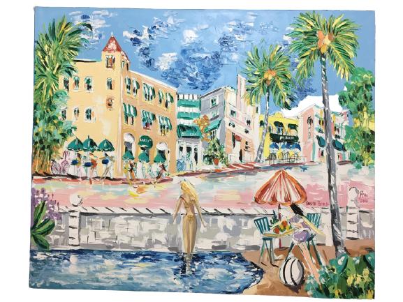 DELTO ORIGINAL "SOUTH BEACH " PAINTING 24" (1 of 5)