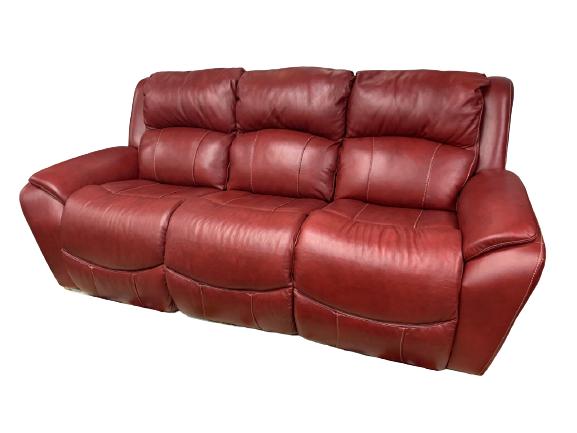 LAZY BOY RED LEATHER COMFY ELECTRIC SECTIONAL: LAZY BOY RED LEATHER COMFY ELECTRIC SECTIONAL -2 RECLINERS-VERY GOOD CONDITION