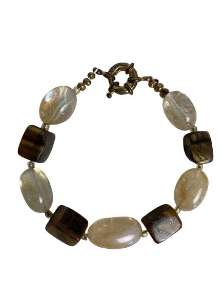 VINTAGE MULTICOLORED GLASS BEAD BRACELET 8-1/2" (1 of 4)