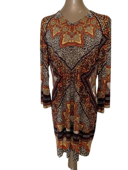 CHICOS ANIMAL PRINT MEDALLION DRESS NWT $119: CHICOS ANIMAL PRINT MEDALLION DRESS NWT $119 -SZ 2-NEW CONDITION