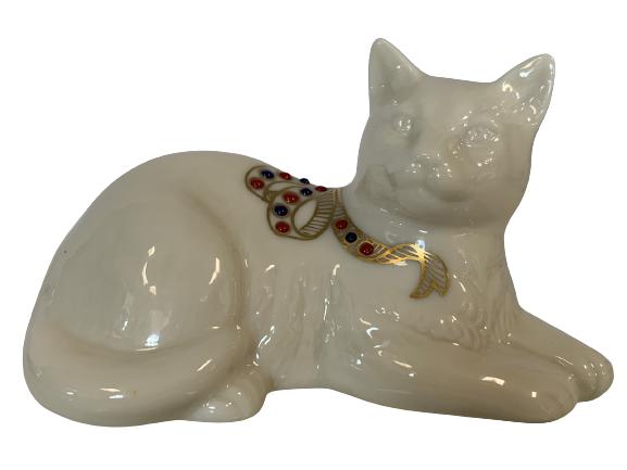 1993 LENOX CHINA JEWELS WHITE CAT PAINTED FIGURINE (1 of 7)