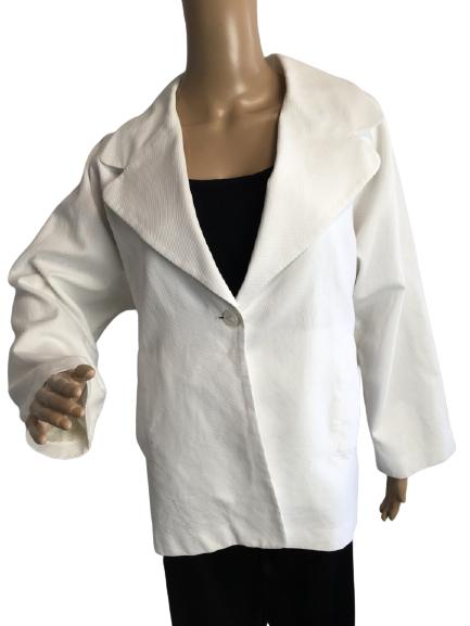 SHAMASK WHITE COTTON TEXTURED BLAZER SIZE 2 (1 of 7)