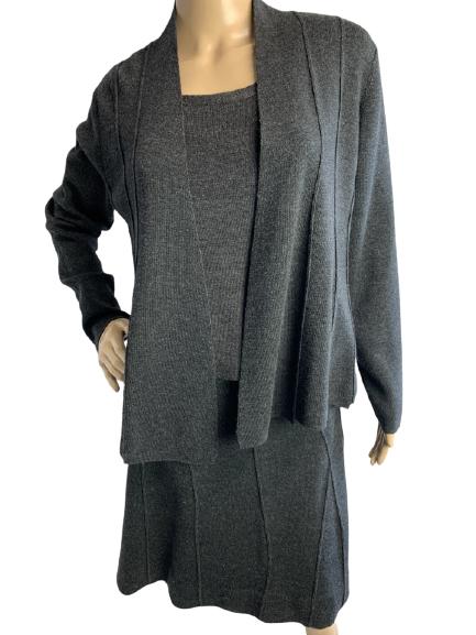 EILEEN FISHER WOOL TANK/SKIRT/CARDIGAN SET SZ PM (1 of 10)