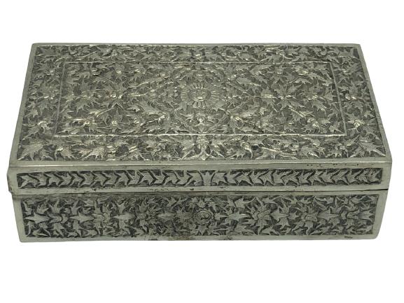 ANTIQUE STERLING SILVER  FRENCH FILIGREE SNUFF BOX (1 of 7)