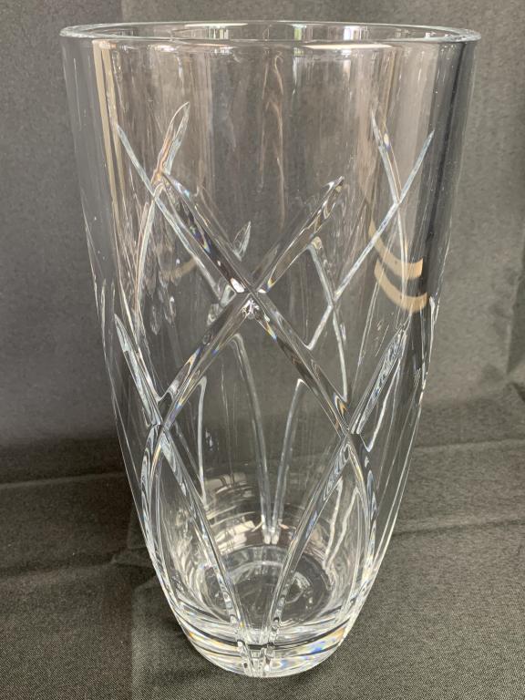 VTG GALWAY SIGNED CUT CRYSTAL VASE 11.75" TALL (1 of 8)