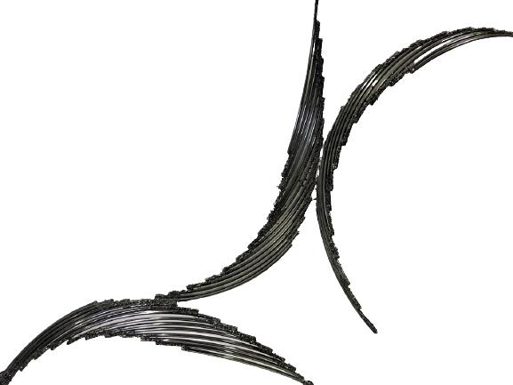 VTG CURTIS JERE WIND SWEPT WAVE WALL SCULPTURE 50" (1 of 4)