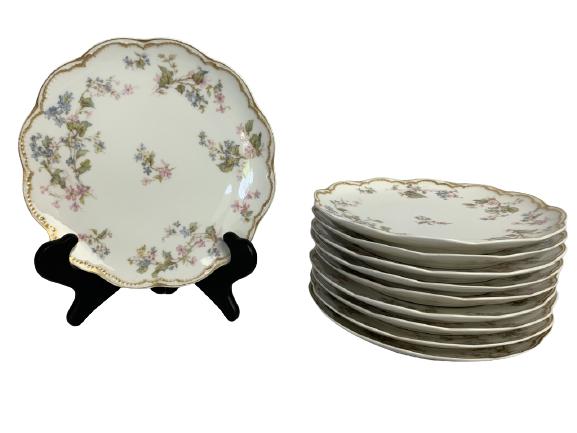 VTG B&C LIMOGES FRANCE FLORAL PLATES 7.5" LOT OF 6 (1 of 5)