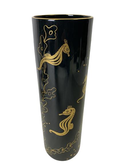 LENOX GOLD & BLACK DECORATIVE  SEAHORSE VASE 11.5" (1 of 6)
