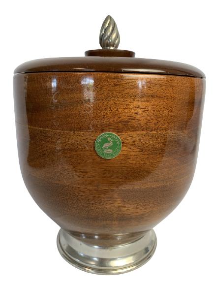 VTG TEBCO PEWTER & MAHOGANY LIDDED ICE BUCKET (1 of 11)