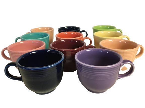 VINTAGE FIESTAWARE COLORFUL MUGS LOT OF 11: VINTAGE FIESTAWARE COLORFUL MUGS LOT OF 11 -LOT OF 11 MUGS-VERY GOOD CONDITION-2.75" TALL, 3.5" DIAMETER-CC122820