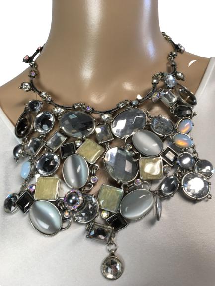VINTAGE CHICO'S MULTICOLOR BIB-STYLE NECKLACE (1 of 6)