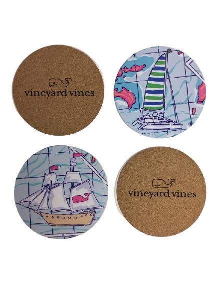 VINEYARD VINES SET OF 4 TROPICAL COASTERS 4.25" (1 of 5)