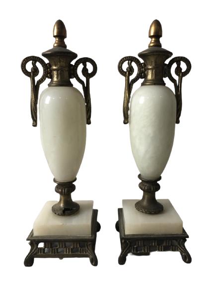 VTG MARBLE/BRONZE HEAVYWEIGHT BOOKENDS/ACCENTS 12" (1 of 5)