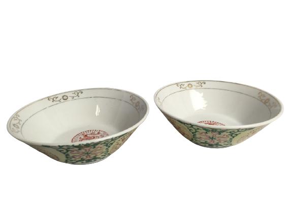 VTG JAPANESE DRAGON DESIGN BOWLS 7.75" LOT OF 2 (1 of 8)