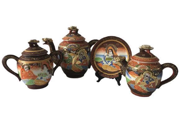 VTG JAPANESE HAND PAINTED TEAPOT/CREAMER/SUGARBOWL (1 of 16)