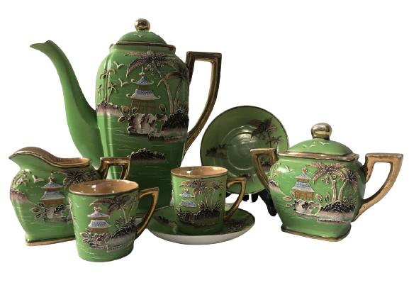 VTG HANDPAINTED JAPANESE MINI TEA SET FOR 2 (1 of 19)