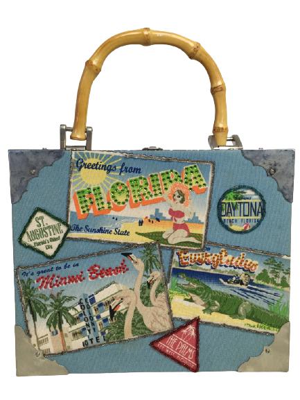 VTG BUENO BEADED FLORIDA-THEMED CIGAR BOX HANDBAG (1 of 7)