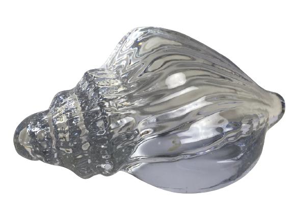 CLEAR ART GLASS NAUTILUS SEASHELL PAPERWEIGHT (1 of 6)