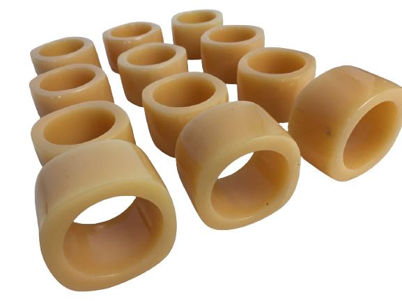 SET OF 12 VTG MANGO YELLOW NAPKIN HOLDER RINGS (1 of 5)