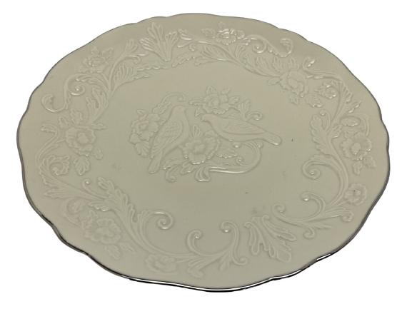 LENOX CHINA ANNIVERSARY PLATE CREAM SILVER 12" (1 of 6)
