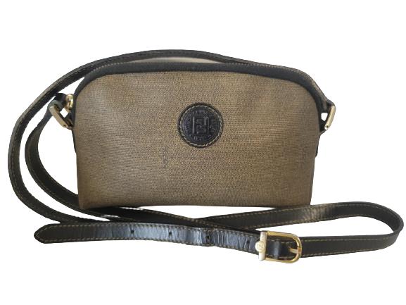 FENDI VINTAGE LEATHER CROSSBODY BAG 9" X 5" (1 of 6)
