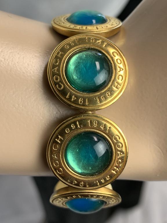 COACH 1941 SIGNATURE GOLD BANGLE BRACELET (1 of 5)