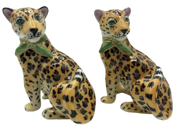 VINTAGE CERAMIC LEOPARD S & P SHAKERS 3.5" (1 of 6)